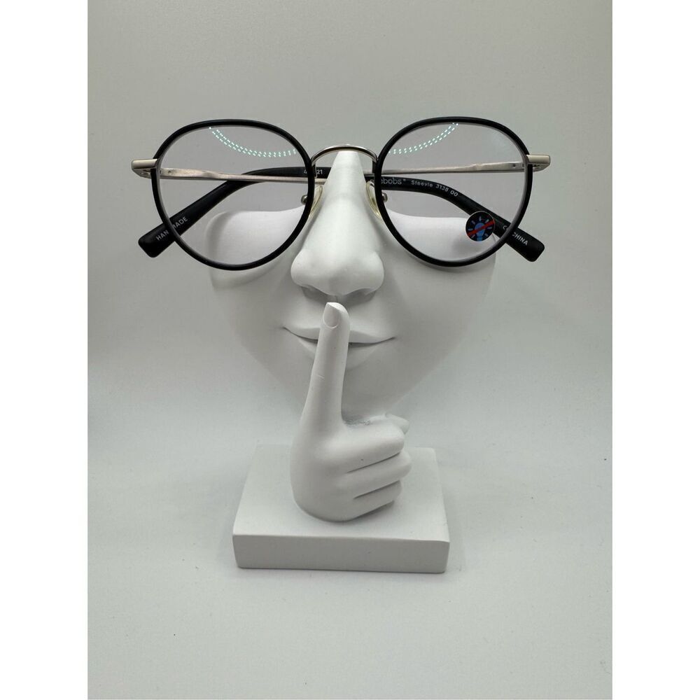 eyebobs Steevie eyeglass frames matte black silver new without case